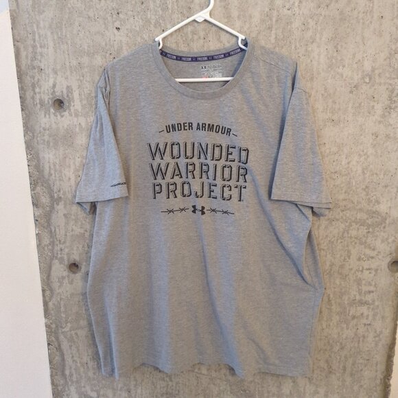 Wounded Warriors Project Under Armour Mens 3XL Gray Short-Sleeve Graphic T-Shirt - Picture 1 of 10